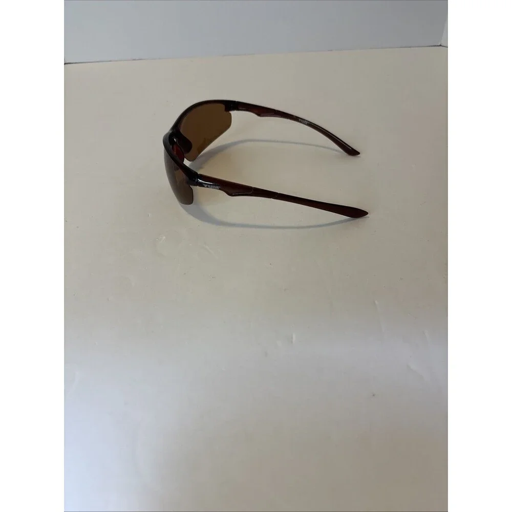 YUM Pradco Brown UV Tinted Lens Sport Wraparound Semi Rimless Men’s Sunglasses